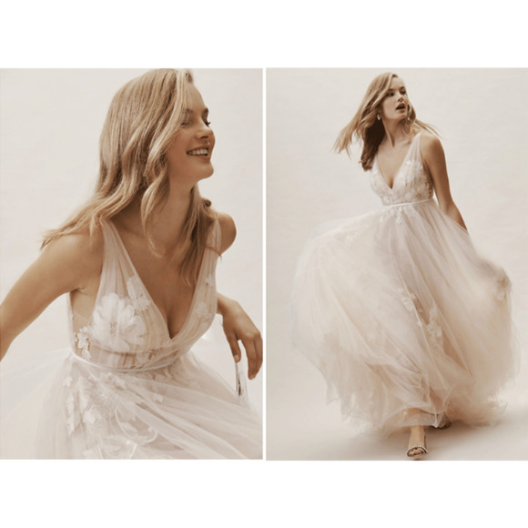 BHLDN Dresses & Skirts - BHLDN Watters The Ricarda Gown Size 8 Tulle Gown